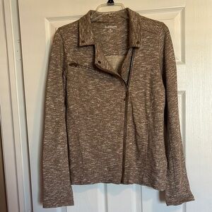 Ruff Hewn women’s brown cotton moto jacket size medium